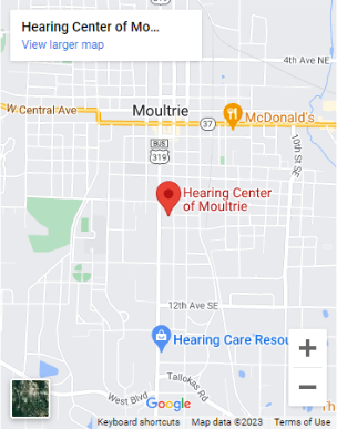 A map of Hearing Center of Moultrie